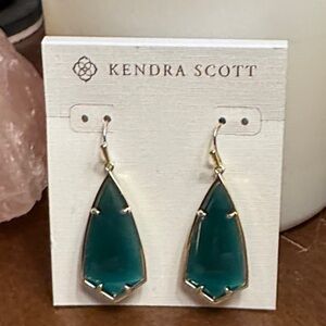Kendra Scott Green Teardrop Earrings